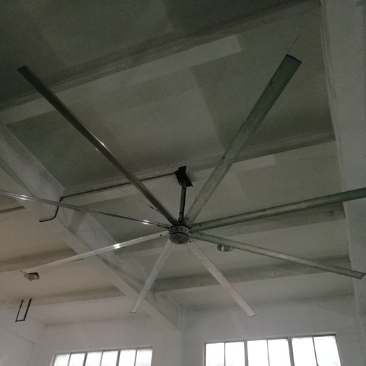 1400m2 কভারেজ এলাকা এবং কম গোলমালের জন্য 6pcs অ্যালোয় ব্লেড উপাদান সহ শিল্প সিলিং ফ্যান