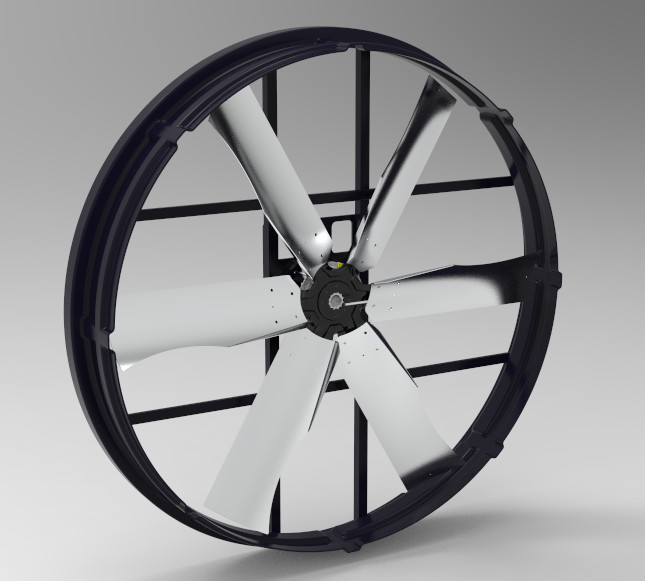 ইন্ডাস্ট্রিয়াল এক্সজাস ফ্যান মোটর 2000w/2.7hp 380-480V 72 ইঞ্চি ব্লেড সঙ্গে বড় স্পেস এবং খামার জন্য