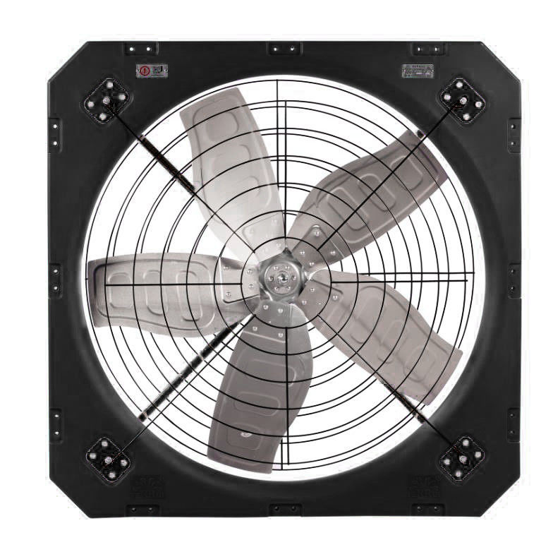 610RPM ঘূর্ণন গতি সরাসরি ড্রাইভ মোড এবং 50-60HZ ফ্রিকোয়েন্সি সহ গবাদি পশু বায়ুচলাচল ফ্যান