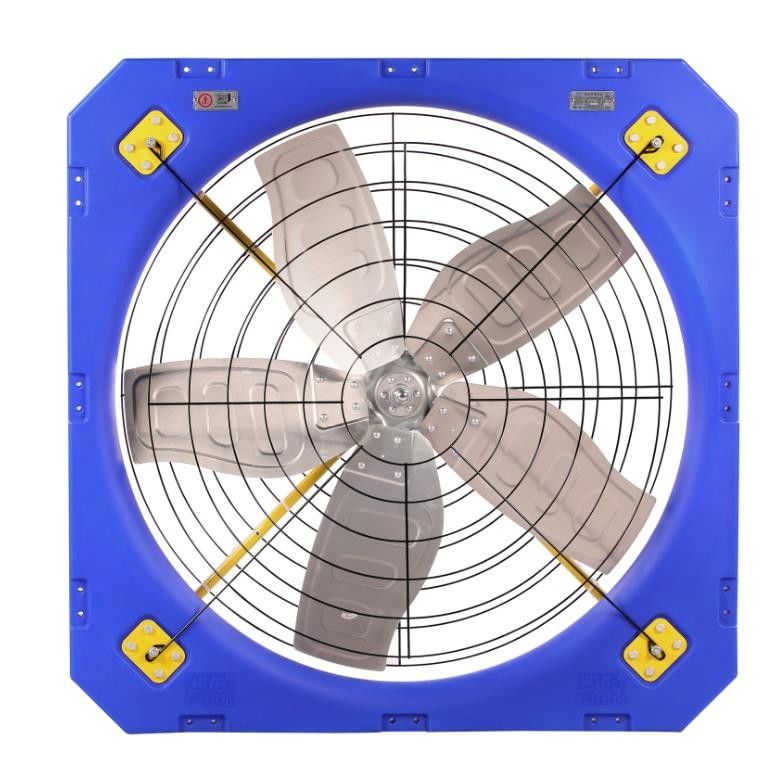 610RPM ঘূর্ণন গতি সরাসরি ড্রাইভ মোড এবং 50-60HZ ফ্রিকোয়েন্সি সহ গবাদি পশু বায়ুচলাচল ফ্যান