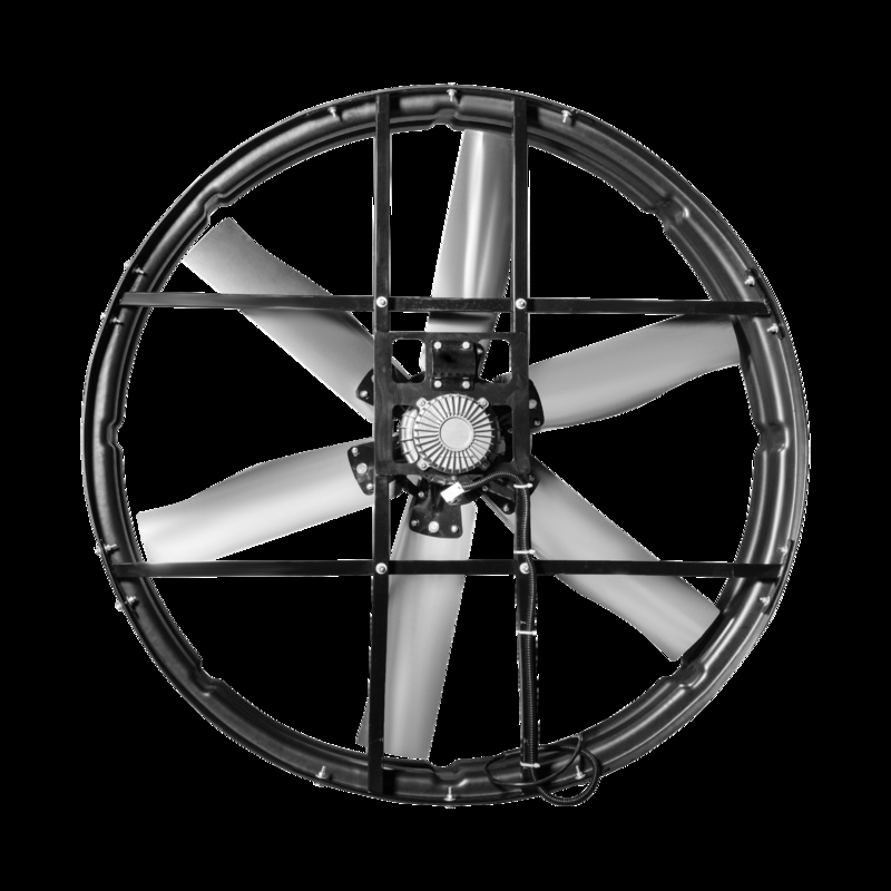 2000W 72 প্যানেল ফ্যান আইপি 55 সুরক্ষা স্তর এবং শিল্প নিষ্কাশন জন্য 345r / মিনিট ঘূর্ণন গতির সাথে