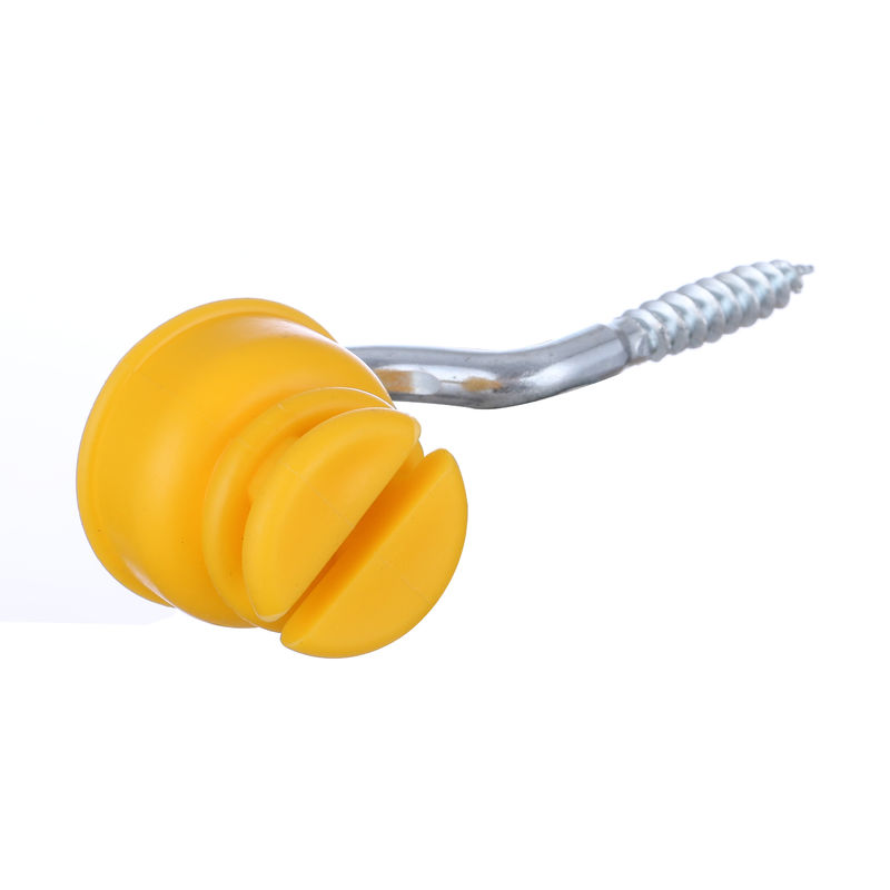 INS038B L45.5cm বৈদ্যুতিক বেড়া হলুদ রঙের কাঠের পোস্ট